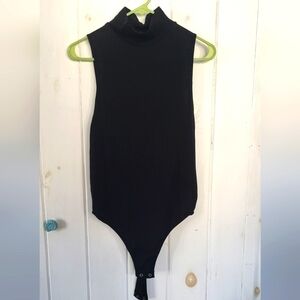 Eye Candy Mock Turtleneck Ribbed Stretch Bodysuit